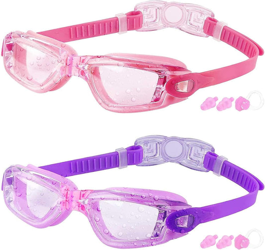 Kids Swim Goggles, 2 Packs Swimming Goggles for Kids Girls Boys and Child Age 4-16