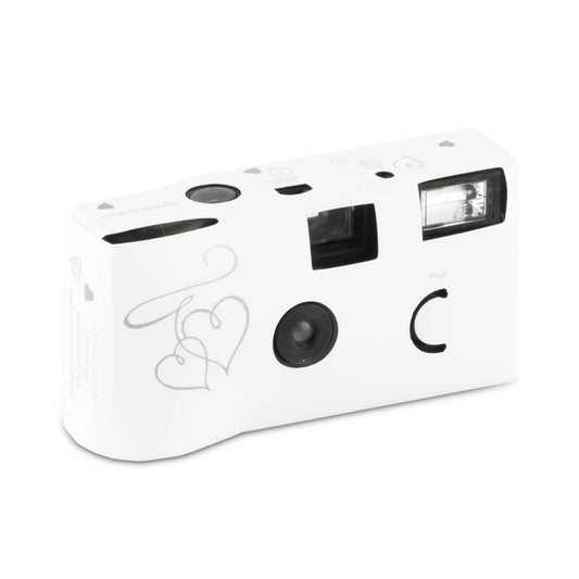 Disposable Camera with Flash - Silver Enchanted Hearts
