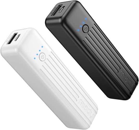 2-Pack Portable Charger 5000Mah, 3.45Oz Lightweight Power Bank, 5V/2.4A Output & 5V/2A Input Battery Pack for Android or iphone