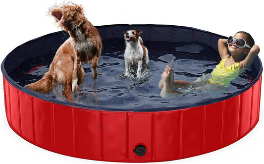 63-Inch Foldable Kiddie Pools, Outdoor & Indoor Swimming Pool for Cats, Dogs