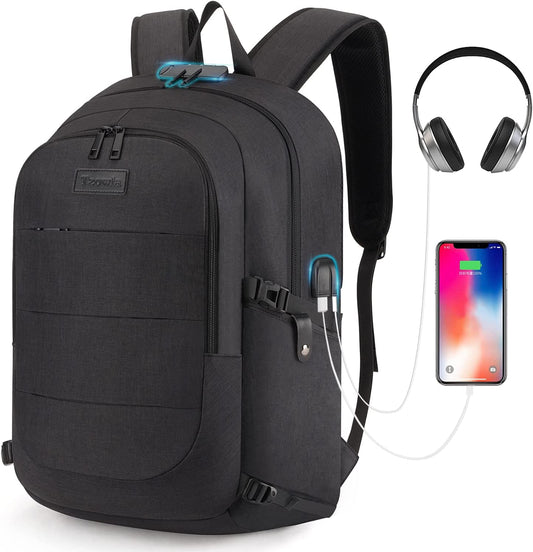 Travel Laptop Backpack Water Resistant Anti-Theft Bag with USB Charging Port and Lock 